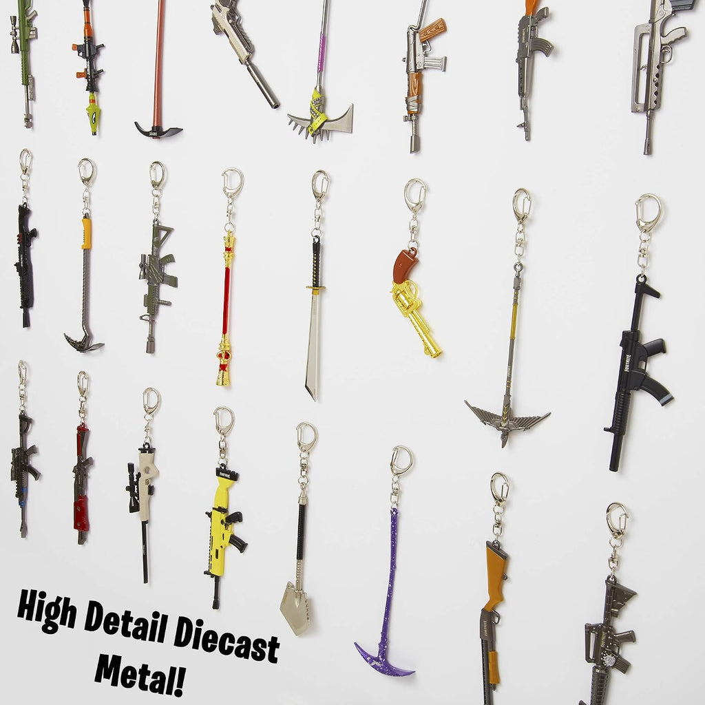 Fortnite Keyring, 3D Guns Keychain, Cool Keyrings For Party Bag Filler For Kids With Weapons Key-chains To Collect, Gift