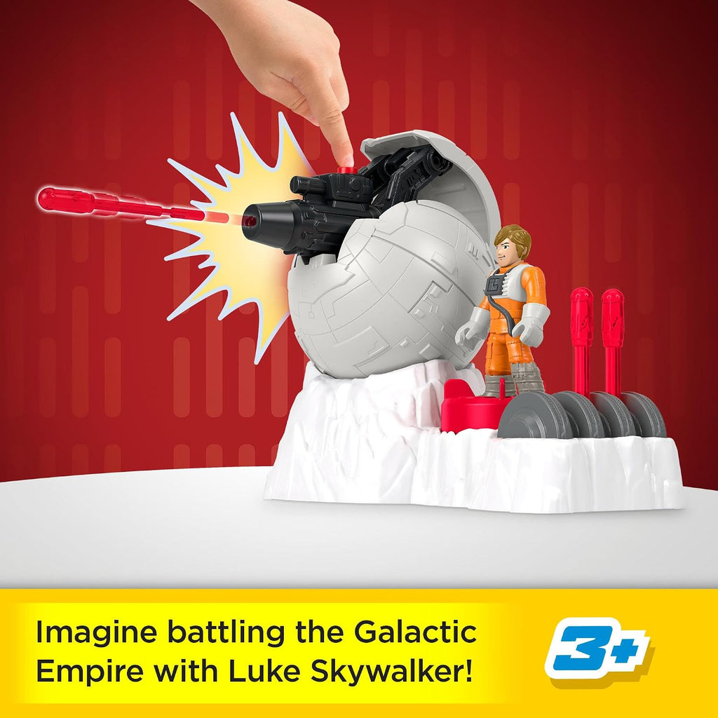 Fisher-Price Imaginext Star Wars Toys Rebel Base Cannon Launcher with Luke Skywalker Metal Character Key for Kids Ages 3
