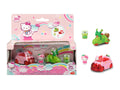 Dickie Toys Hello Kitty Apple + Keroppi Coconut, Set of 2, Vehicles and Figures Made of Cast Aluminium, Figures Removable, Vehicle Length: 6 cm, Figure Size: 2.5 cm, from 3 Years