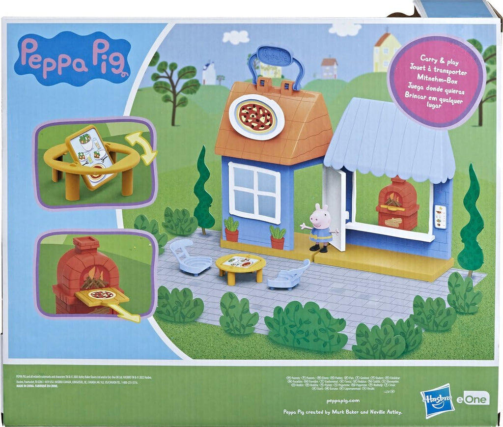 Peppa Pig Peppa’s Adventures Peppa’s Pizza Place Carry-and-Play Playset Pre-school Toy, Includes Figure and 4 Accessories, Multicolor, F2169