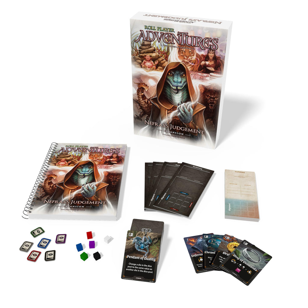 Thunderworks Games Roll Player Adventures: Nefras's Judgement Expansion - Thunderworks, Narrative Game, Ages 14+, 1-4 Players, 90-150 Min