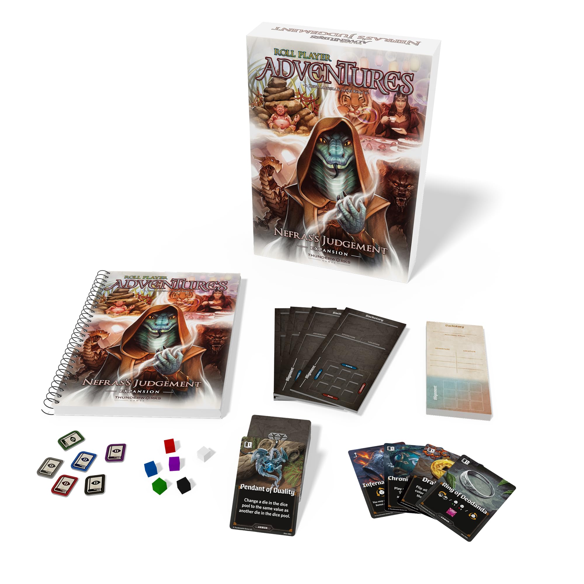 Thunderworks Games Roll Player Adventures: Nefras's Judgement Expansion - Thunderworks, Narrative Game, Ages 14+, 1-4 Players, 90-150 Min