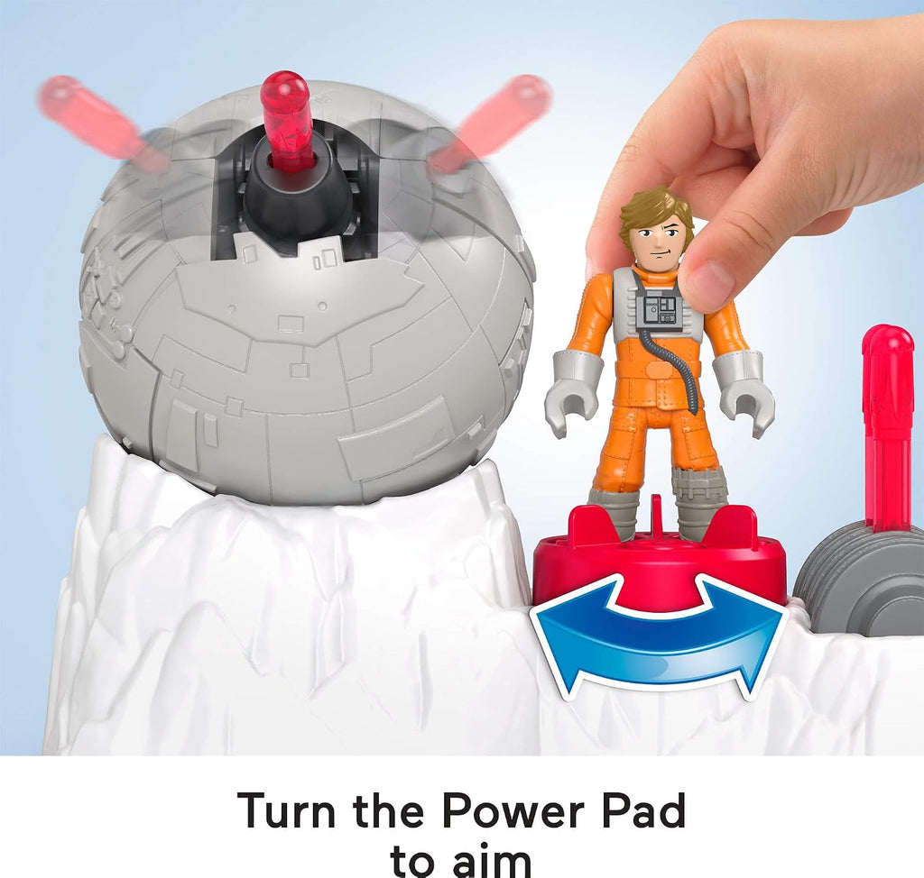 Fisher-Price Imaginext Star Wars Toys Rebel Base Cannon Launcher with Luke Skywalker Metal Character Key for Kids Ages 3
