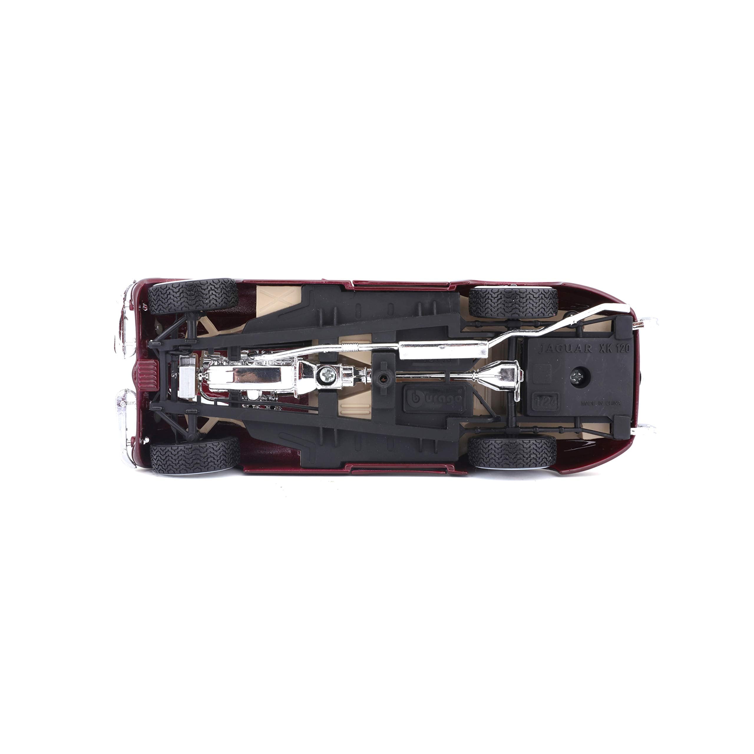 Bburago 1:24 Bijoux Jaguar XK 120 Roadster (1951) Assorted Colours, Silver Or Wine Red Metallic
