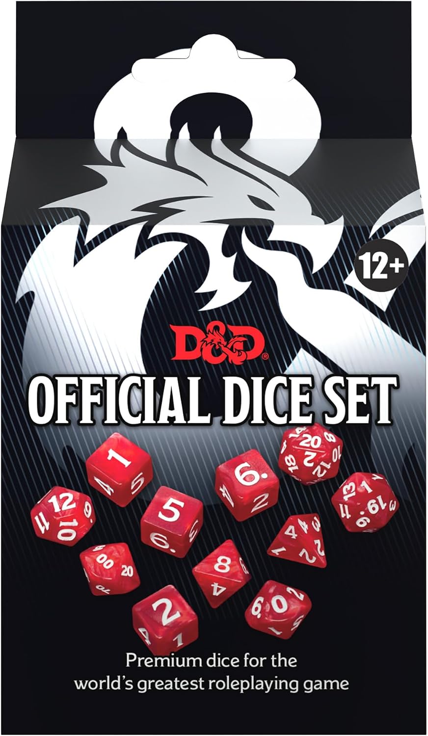 Dungeons & Dragons - Official Dice Set: Polyhedral Plastic RPG Dice Set