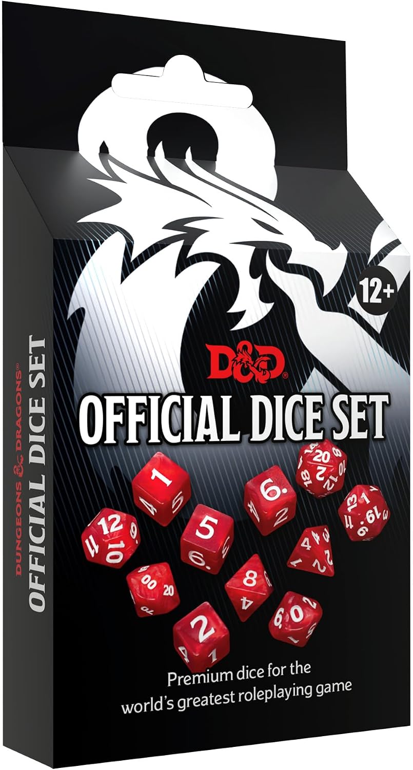 Dungeons & Dragons - Official Dice Set: Polyhedral Plastic RPG Dice Set