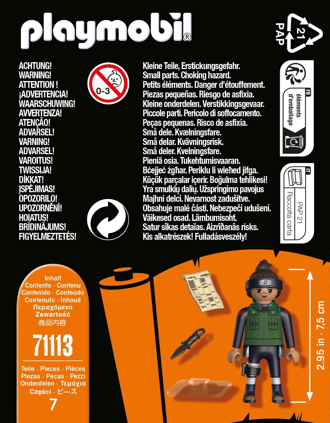 Playmobil 71113 Naruto: Iruka Figure Set, Naruto Shippuden Anime Collectors Figure, Playset Suitable for Children and fa