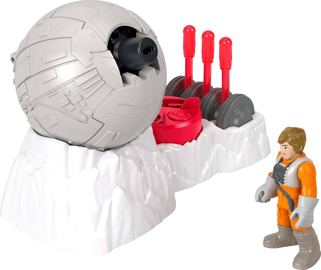 Fisher-Price Imaginext Star Wars Toys Rebel Base Cannon Launcher with Luke Skywalker Metal Character Key for Kids Ages 3