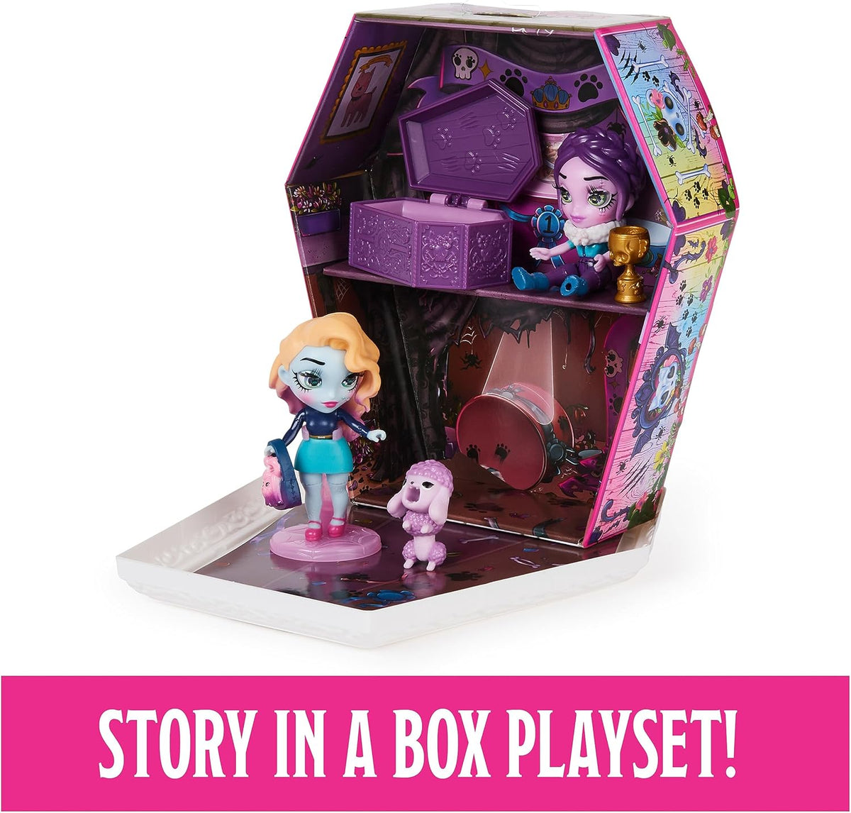 Zombaes Forever, Wild Vibes, Rest in Show Zombie Dolls and Accessories Deluxe Set, 2 Exclusive 8.9-cm Figures, 2 Pets an
