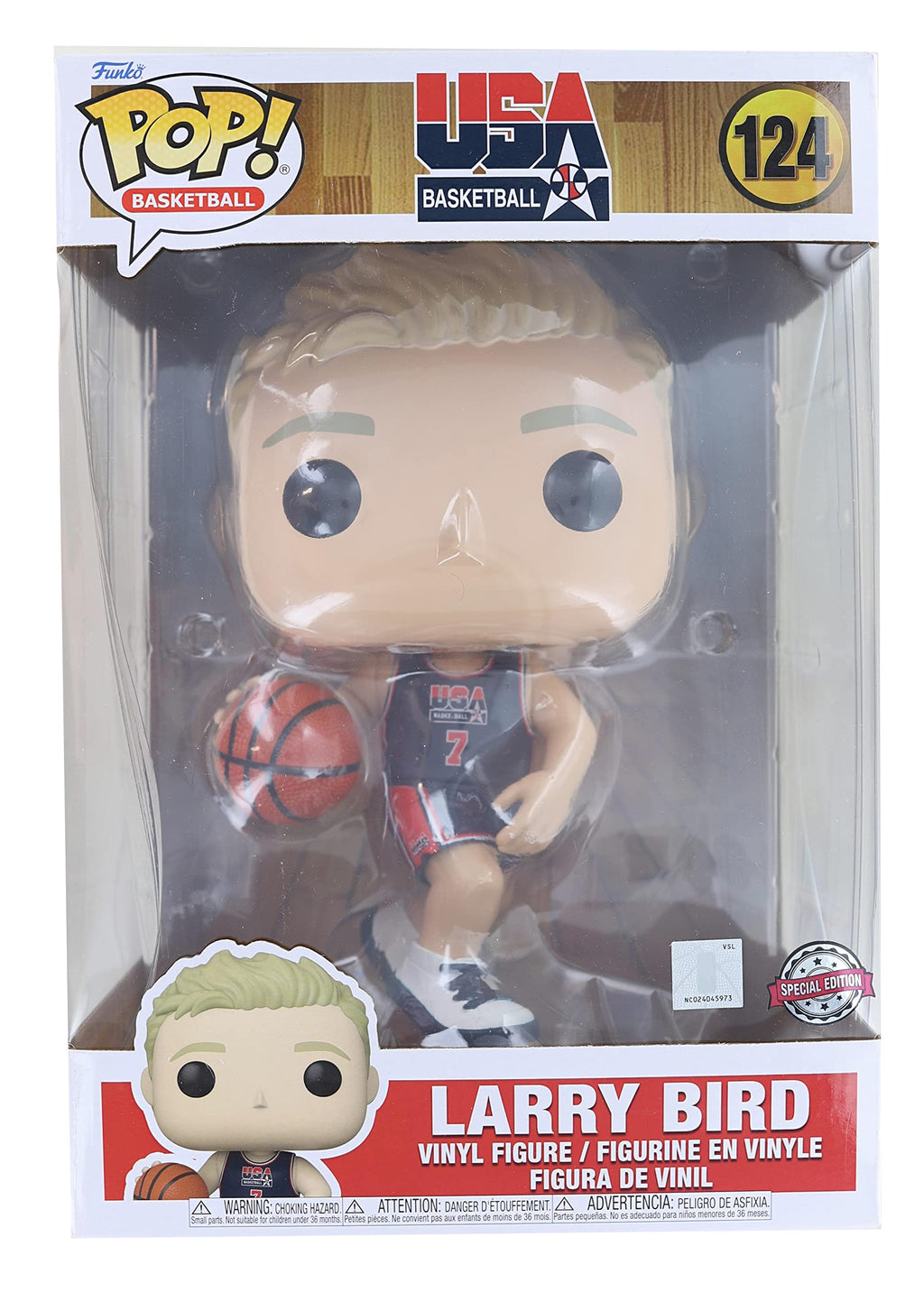 Basketball Super Sized Jumbo POP! Vinyl figurine Larry Bird (Team USA) 25 cm