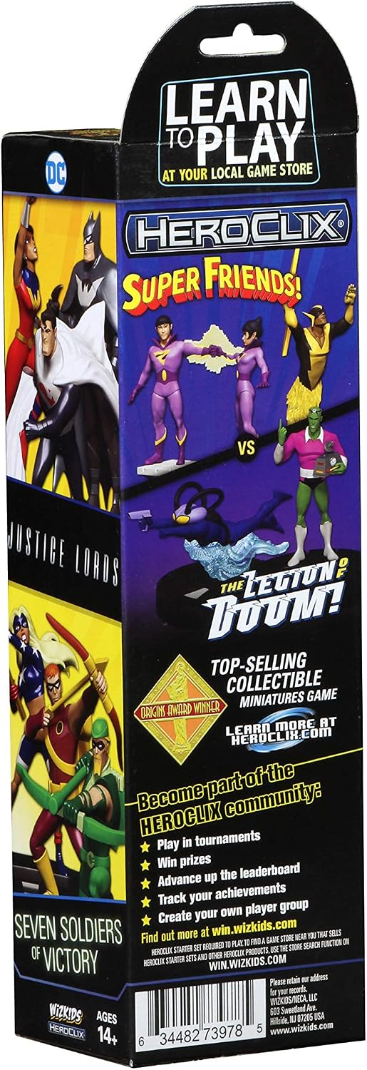 WizKids DC HeroClix Justice League Unlimited Booster Pack - 5 Figures, Classic Style, Ages 12+