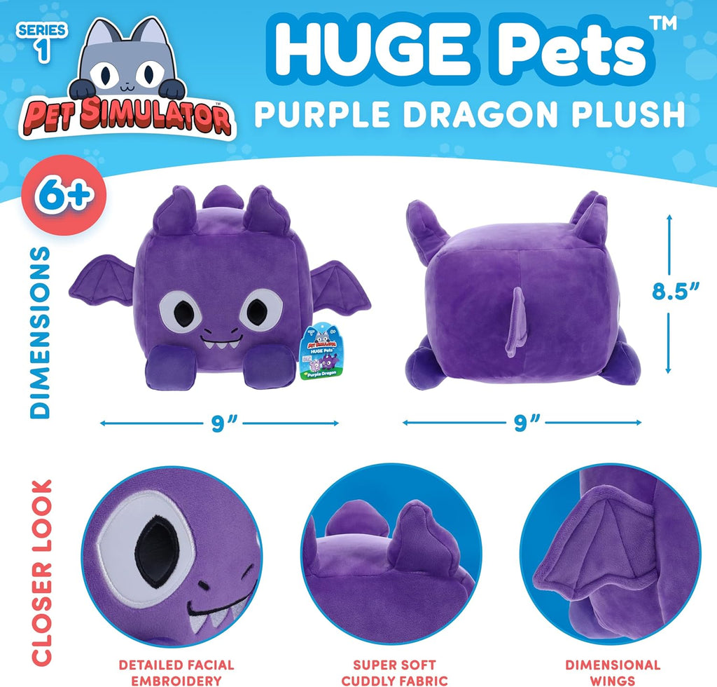 Pet Simulator - Purple Dragon Huge Pet Plush (8.5" Tall, Series 1)