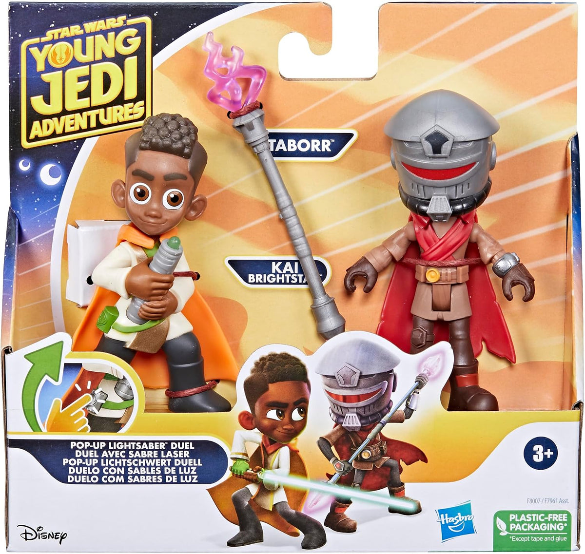 Star Wars Pop-Up Lightsaber Duel, Kai Brightstar & Taborr Action Figures, 4"-Scale Star Wars Toys for Kids