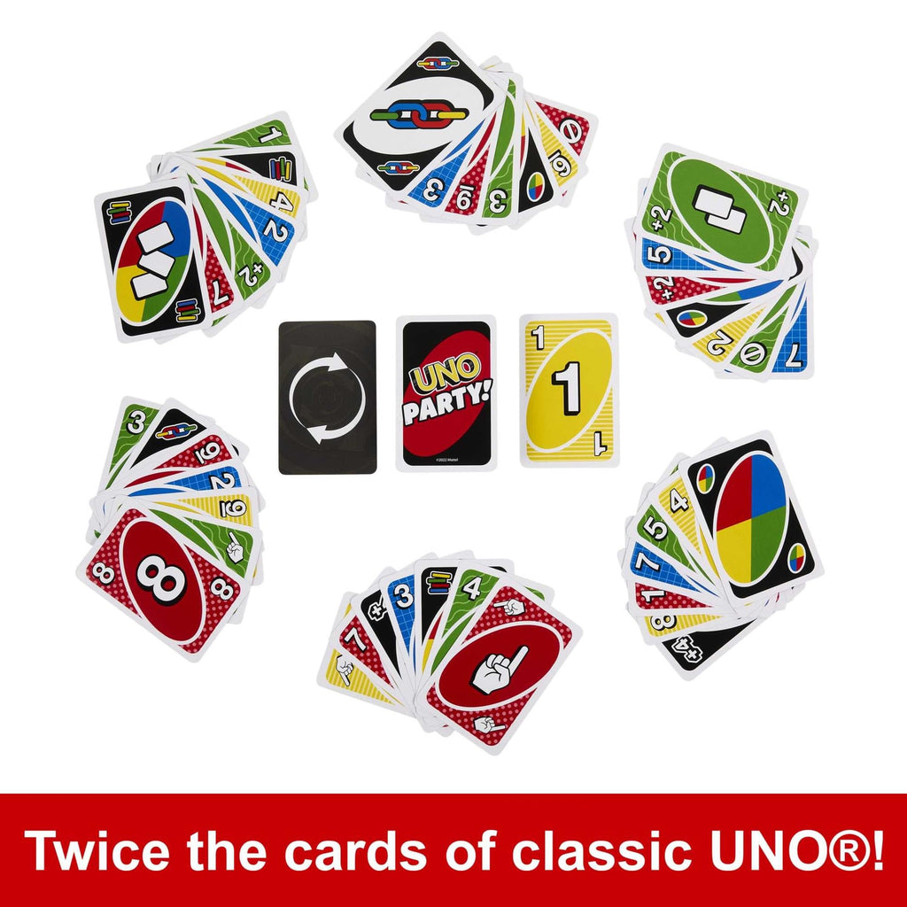 Mattel Games UNO Party Family Card Game for Large Groups, Kids and Adults, HMY49