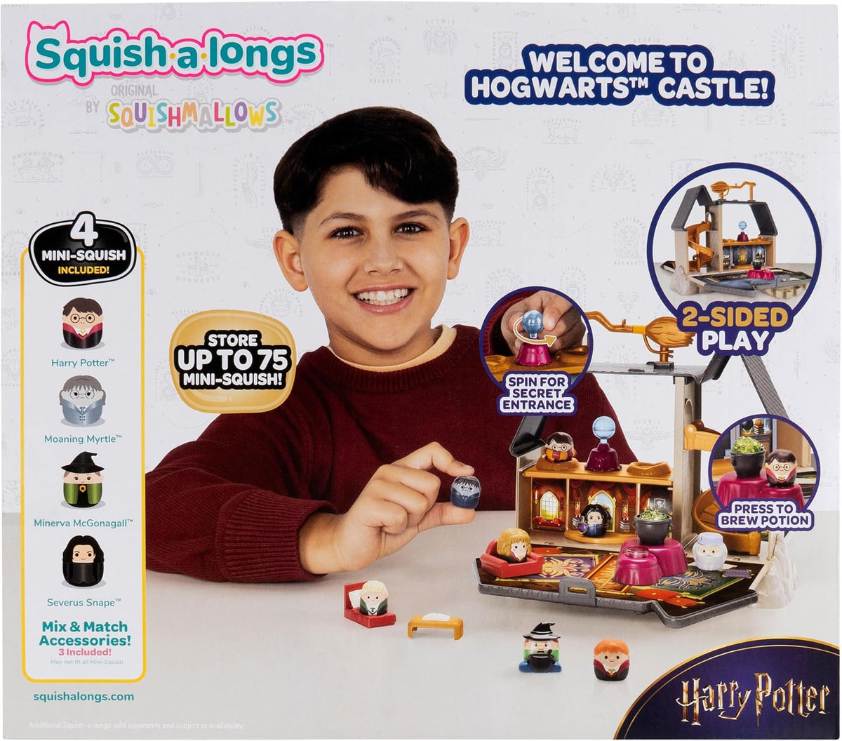 Squish-a-longs “Harry Potter” Hogwarts Castle Playset - Severus Snape, Harry Potter, Minerva McGonagall, and Moaning Myr