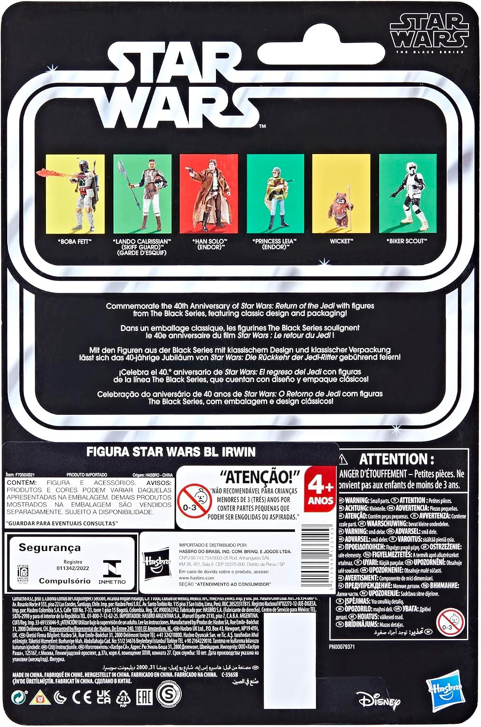 Star Wars Hasbro Wars The Black Series Lando Calrissian, Wars: Return of Jedi 6-Inch Action Figures, F7077, Multicolor