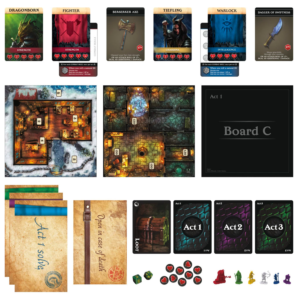 Hasbro Gaming Dungeons & Dragons: Bedlam in Neverwinter Board Game, Escape Room, Co-op Strategy Games for Kids 12 Years and Up, 2-6 Players, 3 Acts Approx. 90 Minutes Each