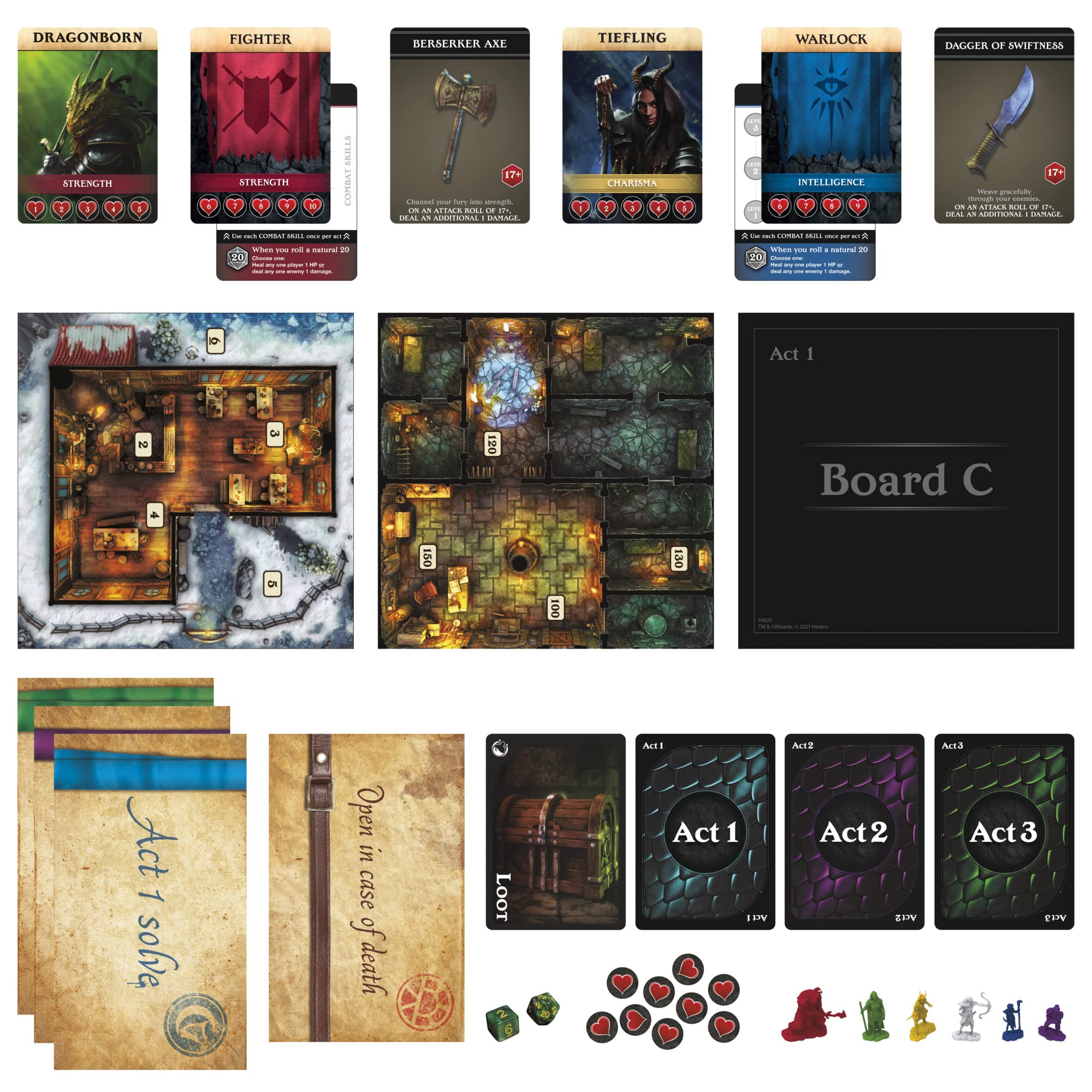 Hasbro Gaming Dungeons & Dragons: Bedlam in Neverwinter Board Game, Escape Room, Co-op Strategy Games for Kids 12 Years and Up, 2-6 Players, 3 Acts Approx. 90 Minutes Each