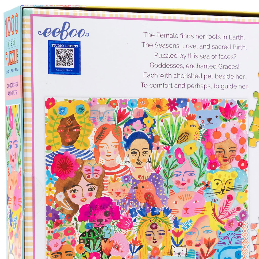 eeBoo Piece and Love Goddesses & Pets 1000 Piece Square Adult Jigsaw Puzzle/Ages 14+ (PZTGPE)