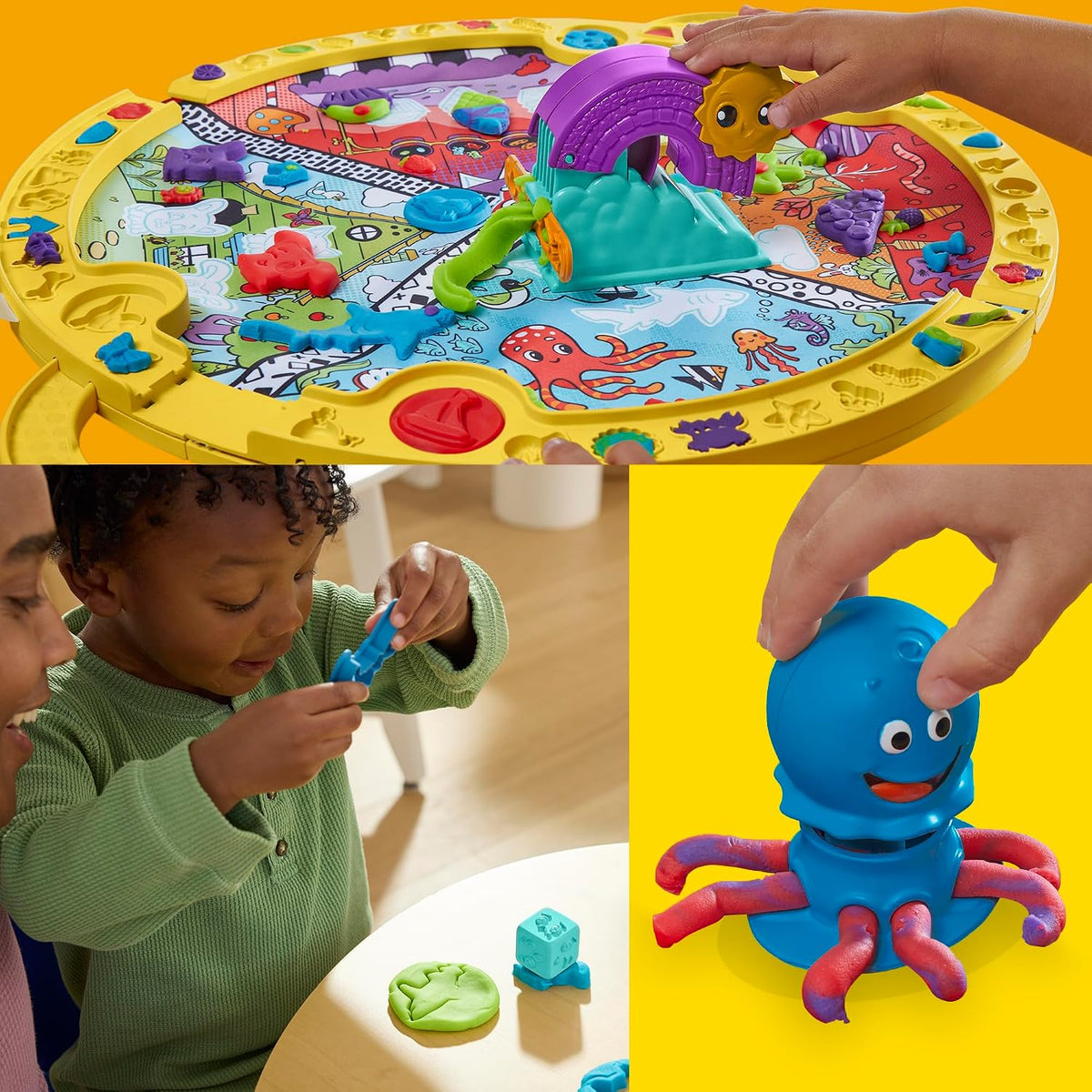 Play-Doh Fold and Go Playmat Starter Playset for Toddlers, Non-Toxic Modelling Compound Set, Creative Toys for 3+ Year O