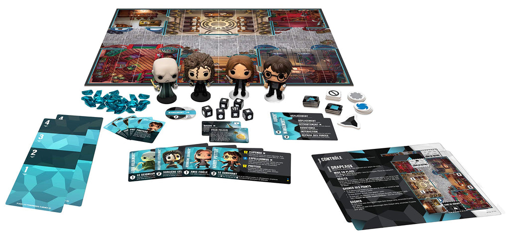 Funko Games Black Mag Funkoverse - French Version - Harry, Hermione, Bellatrix LeStrange, Lord Voldemort - 3'' (7.6 Cm) POP! - Light Strategy Board Game For Children & Adults (Ages 10+) - 2-4 Players