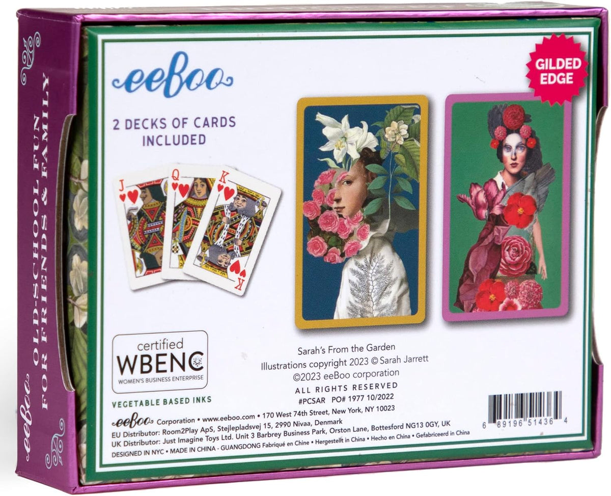 eeBoo Piece and Love Sarah's from The Garden Bridge Playing Card Set (2 Decks), 14 Years and Up.
