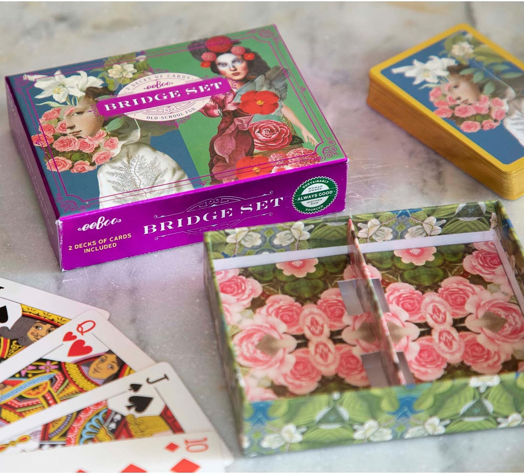 eeBoo Piece and Love Sarah's from The Garden Bridge Playing Card Set (2 Decks), 14 Years and Up.