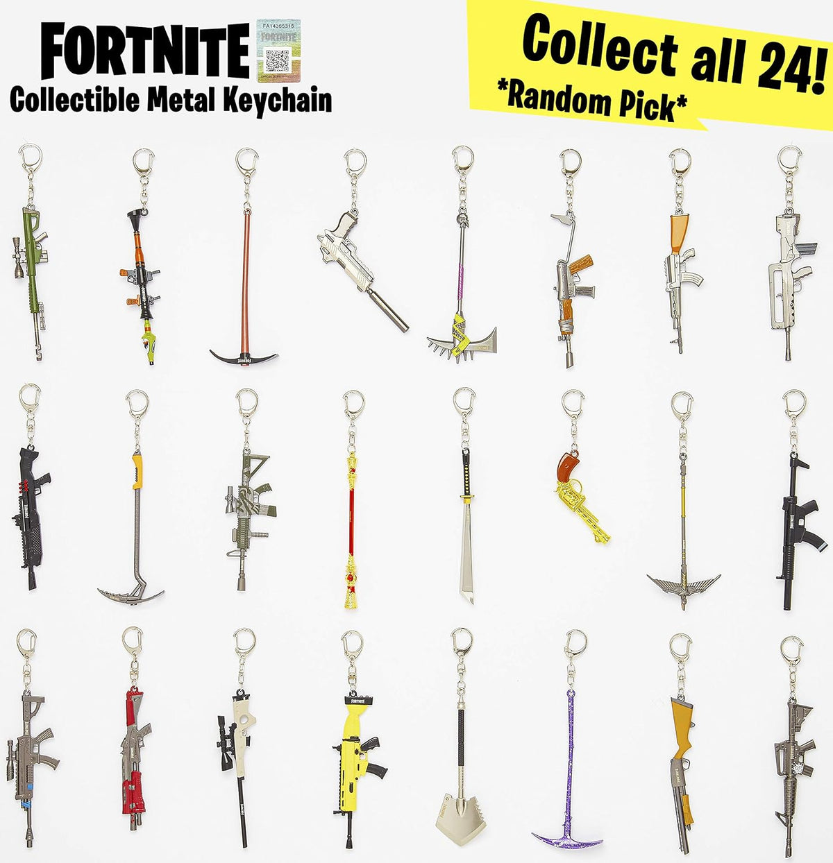 Fortnite Keyring, 3D Guns Keychain, Cool Keyrings For Party Bag Filler For Kids With Weapons Key-chains To Collect, Gift