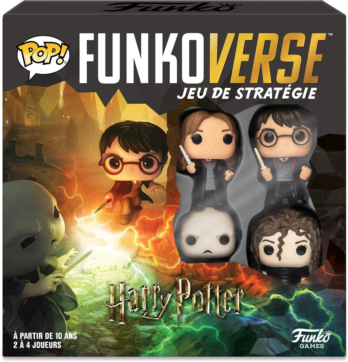 Funko Games Black Mag Funkoverse - French Version - Harry, Hermione, Bellatrix LeStrange, Lord Voldemort - 3'' (7.6 Cm) 