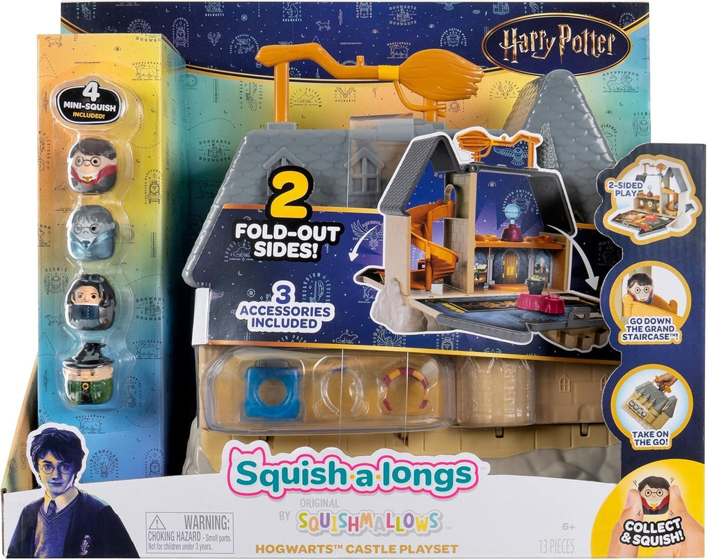 Squish-a-longs “Harry Potter” Hogwarts Castle Playset - Severus Snape, Harry Potter, Minerva McGonagall, and Moaning Myr