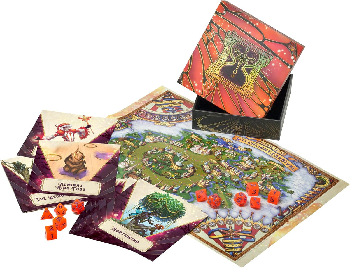 Dungeons & Dragons Carnival Dice D&D Wild Beyond the Witchlight: A Feywild Adventure Accessory Kit, White