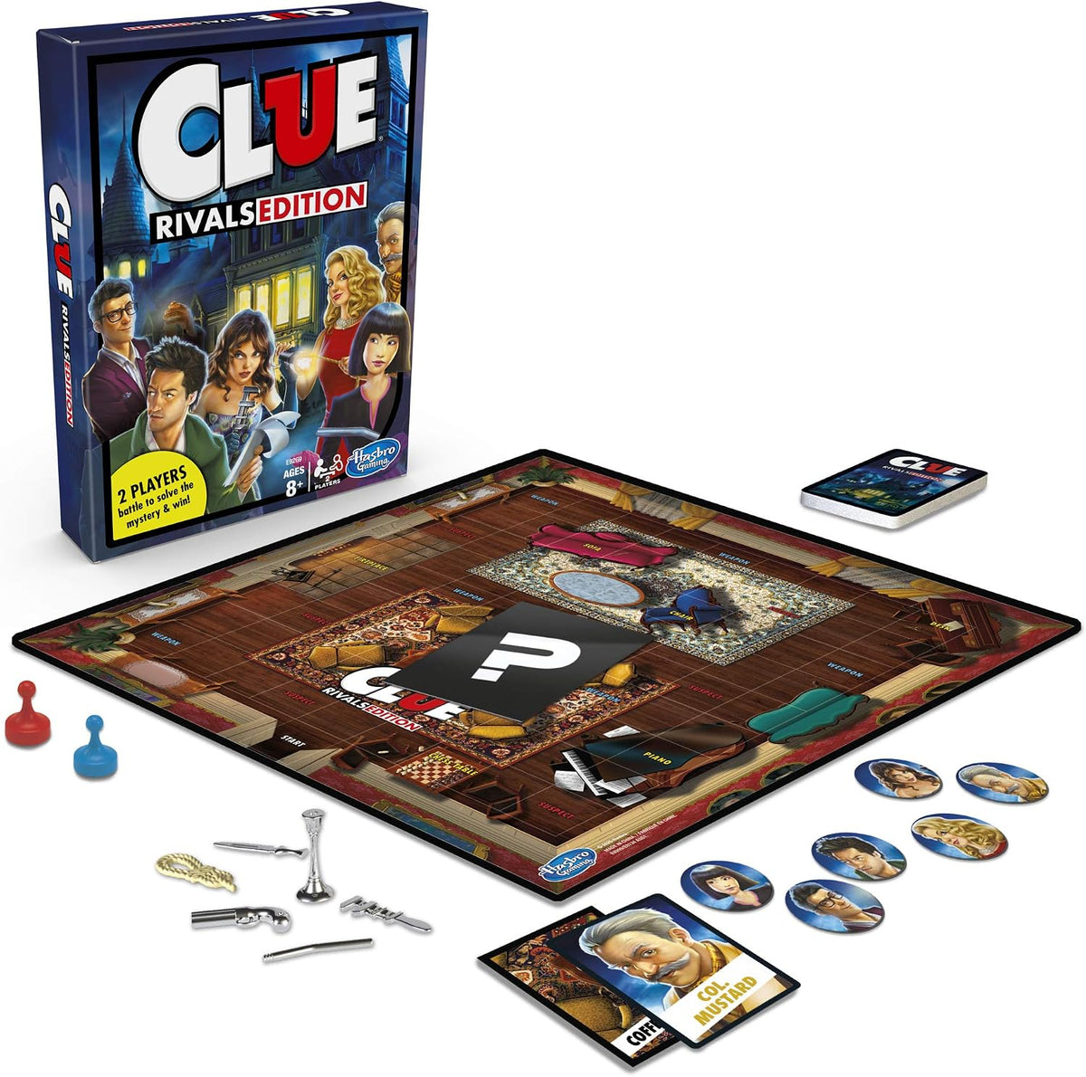 Hasbro Cluedo Board Game - Edition for Rivals, One-to-One for 2 Players, Fast Classic Detective Game for Children from 8