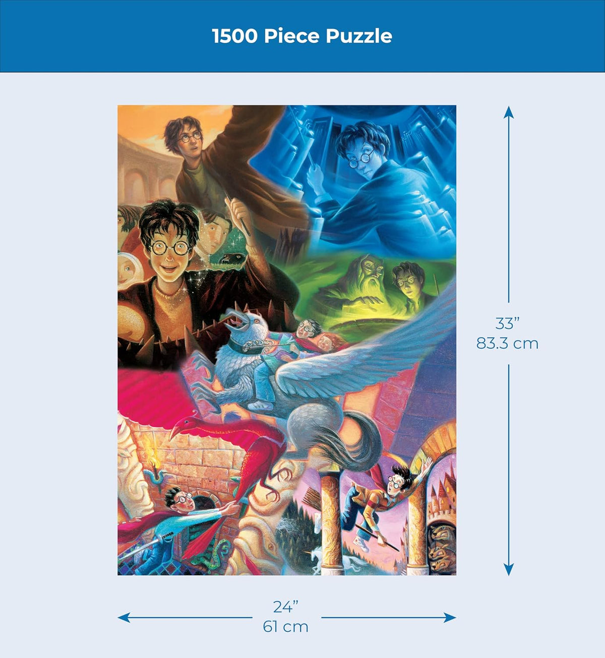 New York Puzzle Company - Harry Potter Harry Potter Mashup - 1500 Piece Jigsaw Puzzle for Adults by Mary Grand-Pré
