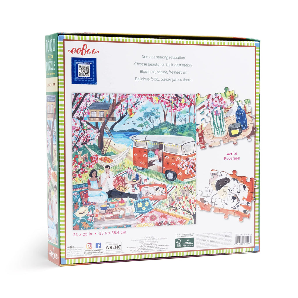 eeBoo Puzzle 1000 pièces : Vie de campeur