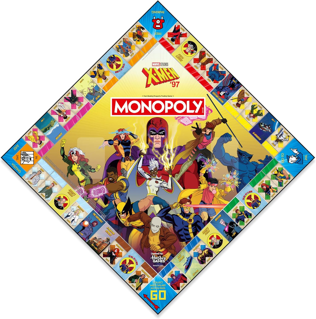 Winning Moves X-Men 97 Monopoly classic board game perfect for 2–6 players and makes a great gift for fans aged 14 and u