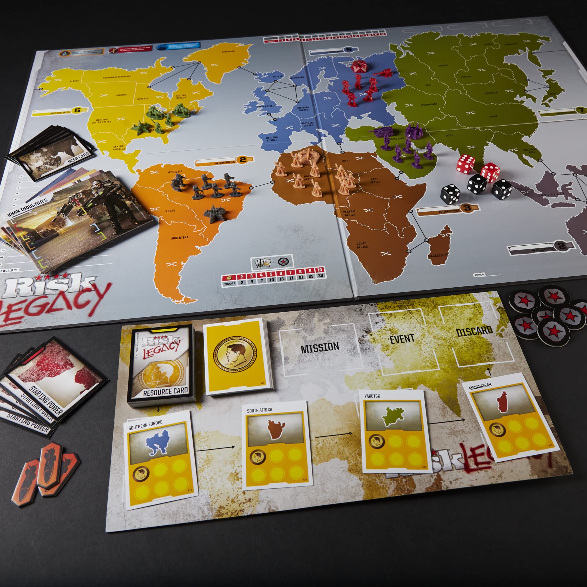 Hasbro Gaming Avalon Hill Risk Legacy Strategy Tabletop, Immersive Narrative Board Game for Ages 13 and Up, 3-5 Players, Multicolor
