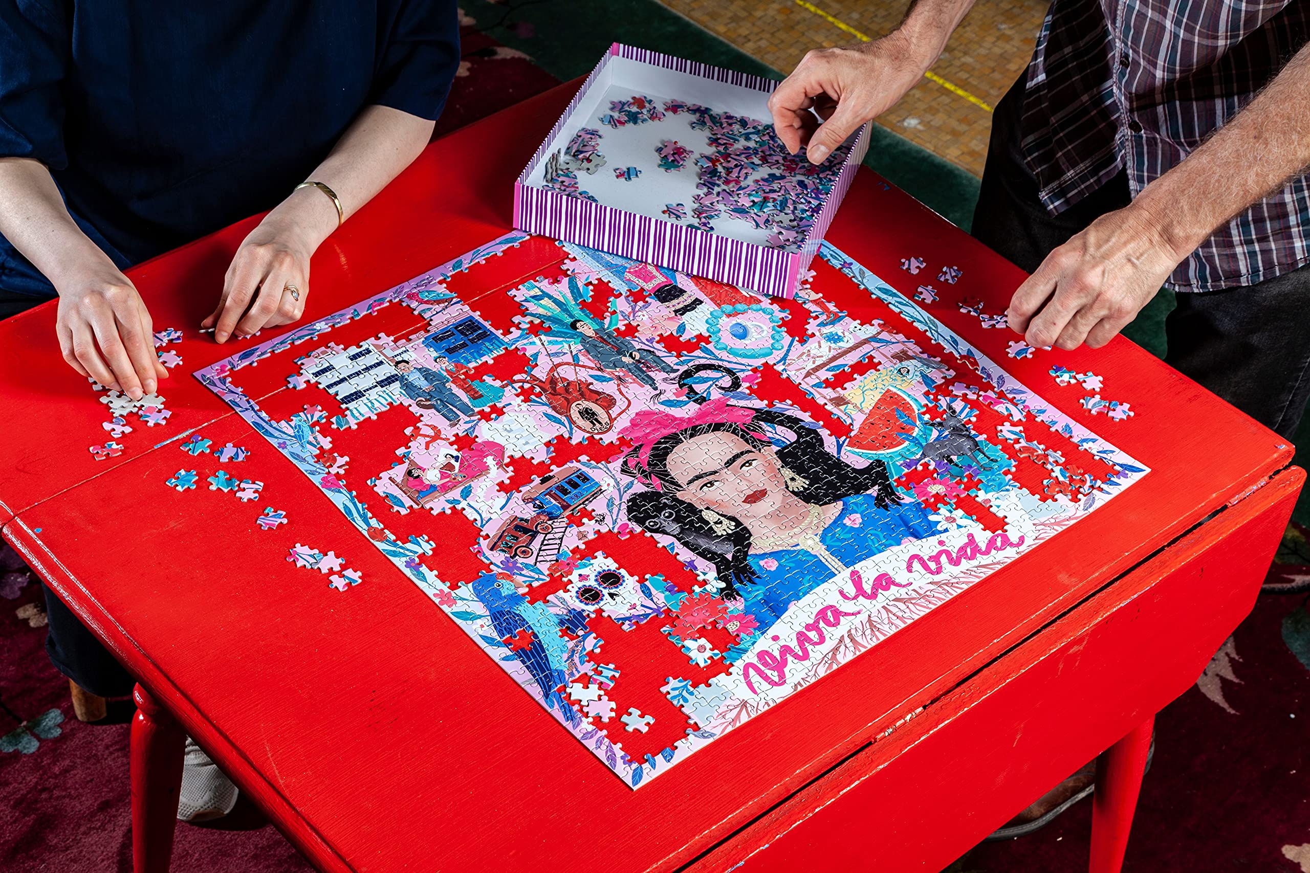 eeBoo Piece and Love Viva la Vida Frida Kahlo 1000 piece square adult Jigsaw Puzzle