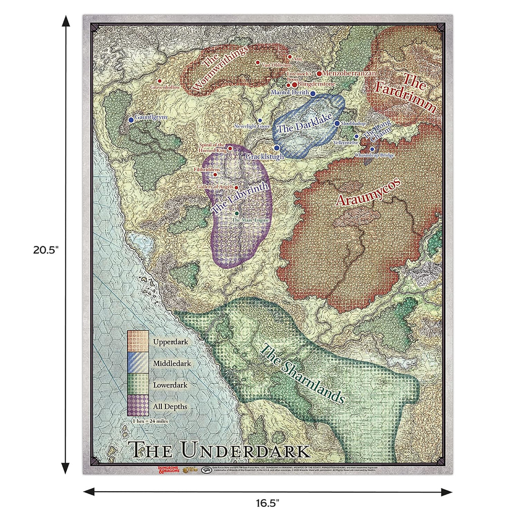 Battlefront Miniatures Dungeons & Dragons Out of the Abyss Map Set - Maps of the Underdark (Topographic, Glossy, Multico