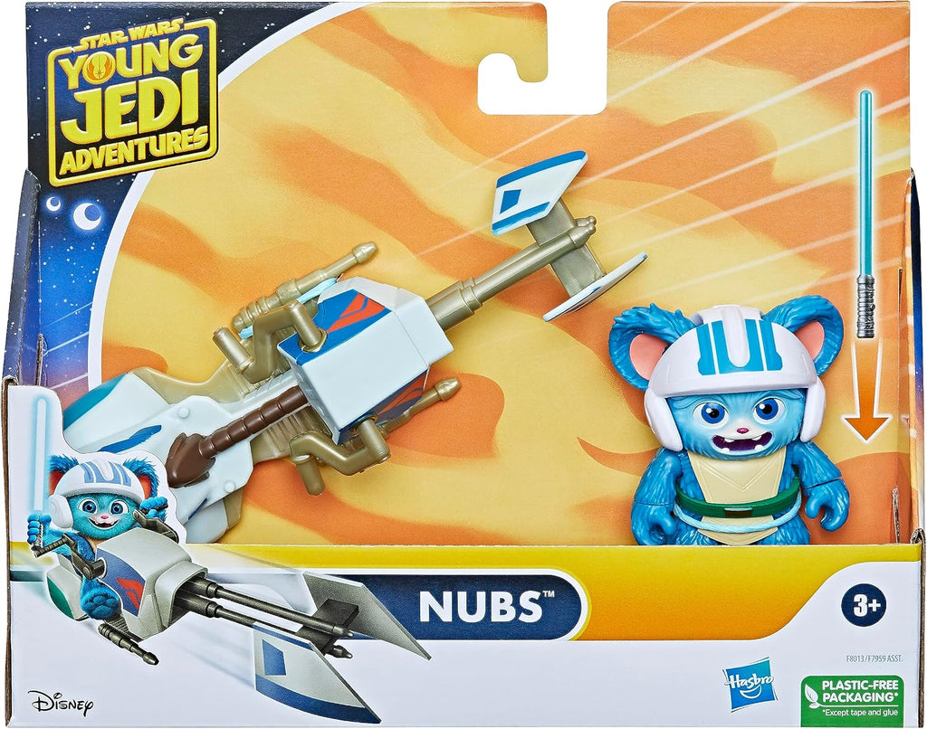 Star Wars Nubs Figure & Speeder Bike, 4"-Scale Action Figures & Vehicles, Toys for Kids