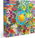 Eebbo 1000 Piece Floral Calendar Jigsaw Puzzle 58.5 x 58.5 cm
