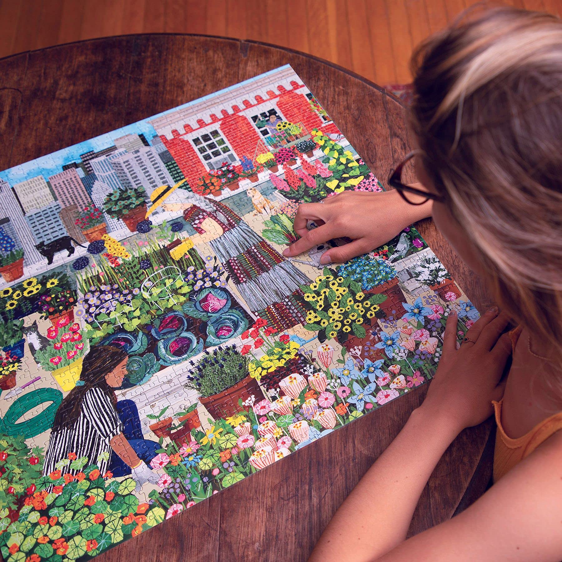 eeBoo Piece and Love Urban Gardening 1000 piece square adult Jigsaw Puzzle
