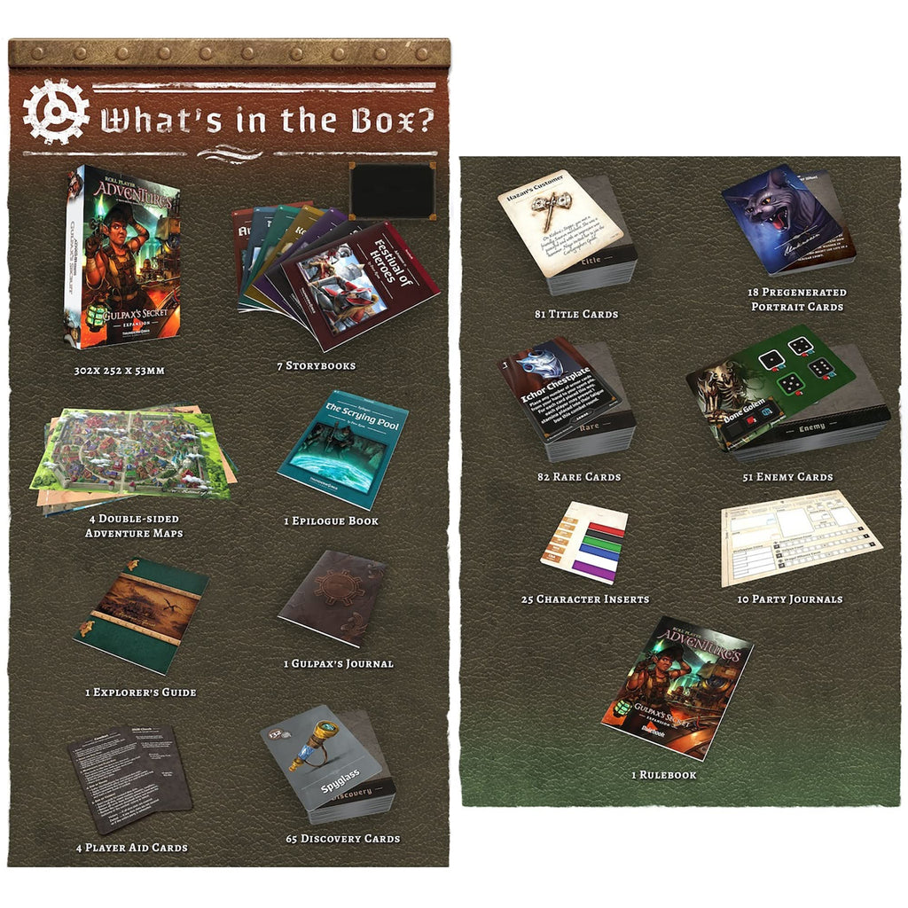 Thunderworks Games - Roll Player Adventures: Gulpax's Secret Expansion | Storybook Board Game | Cooperative Adventure Campaign | World of Ulos | Ages 14+ | Family Game for 1-4 Players | 95-150 Minutes