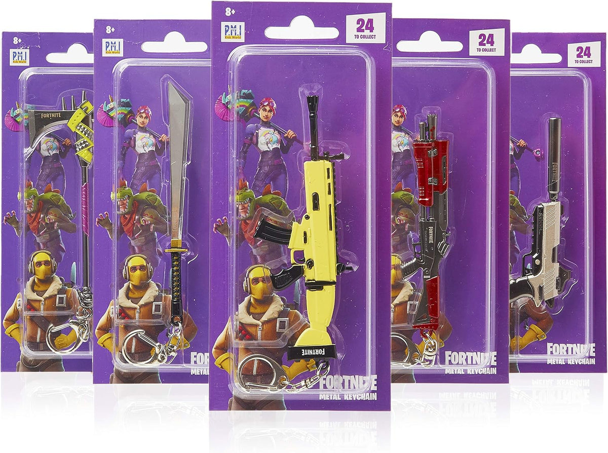 Fortnite Keyring, 3D Guns Keychain, Cool Keyrings For Party Bag Filler For Kids With Weapons Key-chains To Collect, Gift