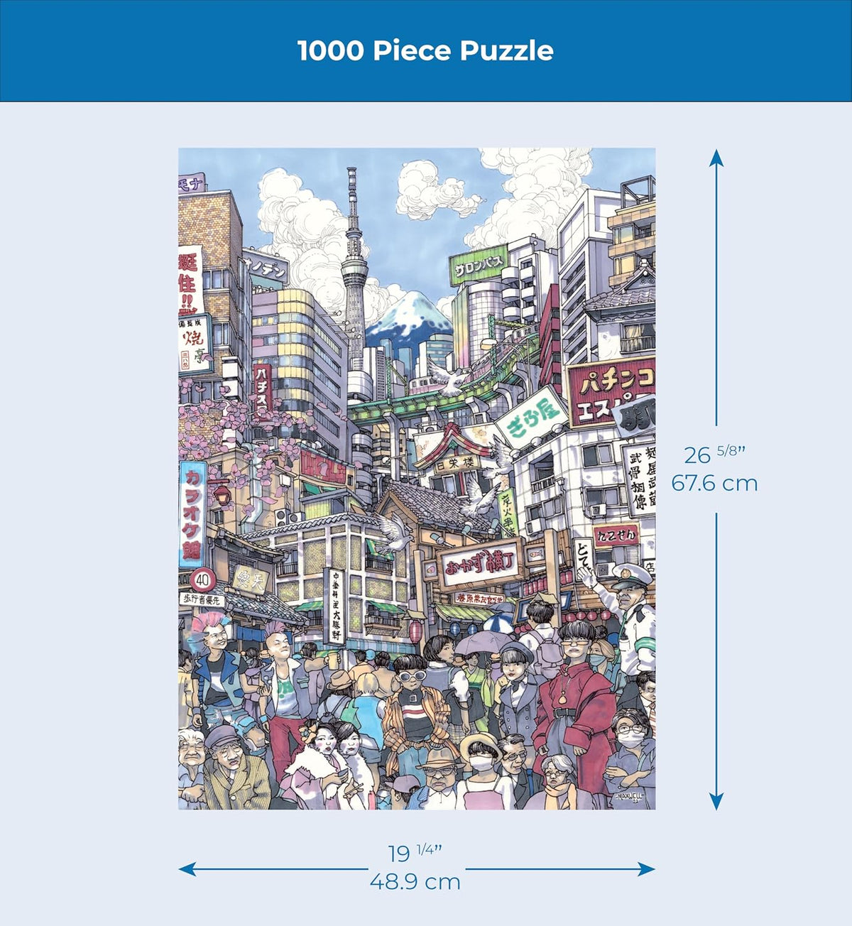 New York Puzzle Company - Max Tilse The Big Mikan - 1000 Piece Jigsaw Puzzle for Adults by Max Tilse