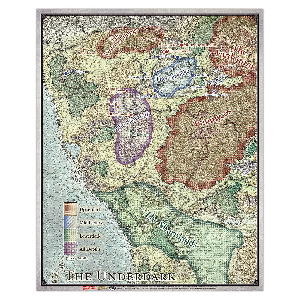 Battlefront Miniatures Dungeons & Dragons Out of the Abyss Map Set - Maps of the Underdark (Topographic, Glossy, Multico