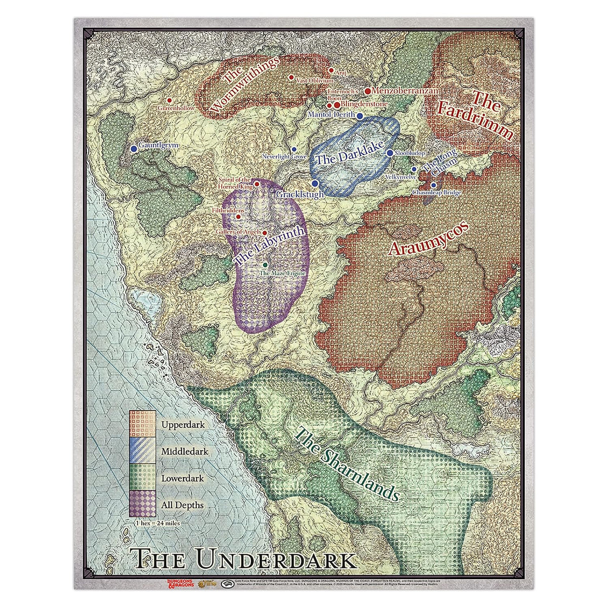 Battlefront Miniatures Dungeons & Dragons Out of the Abyss Map Set - Maps of the Underdark (Topographic, Glossy, Multico