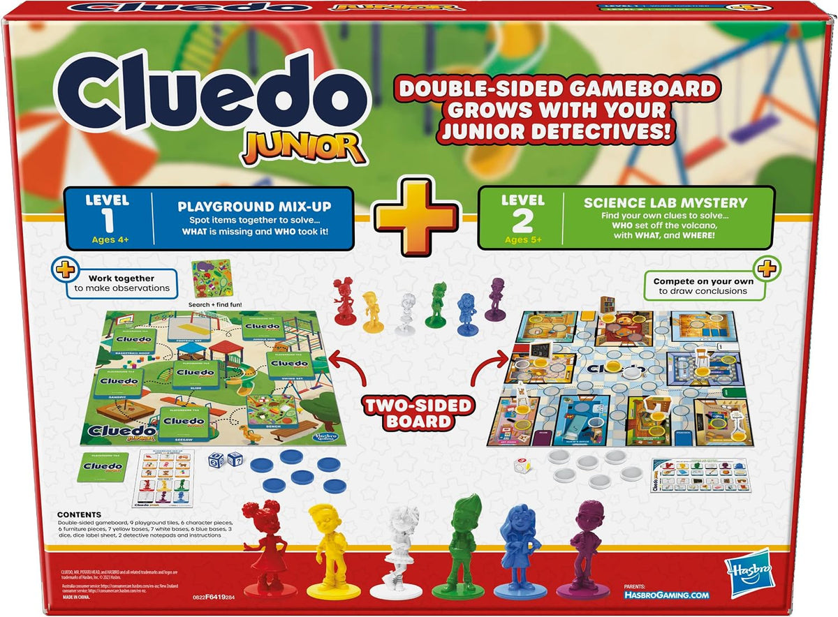 Hasbro Gaming Cluedo Junior Board Game, Reimagined Classic for 2-6 Players, Detective Games for Boys and Girls, 2 in 1 w