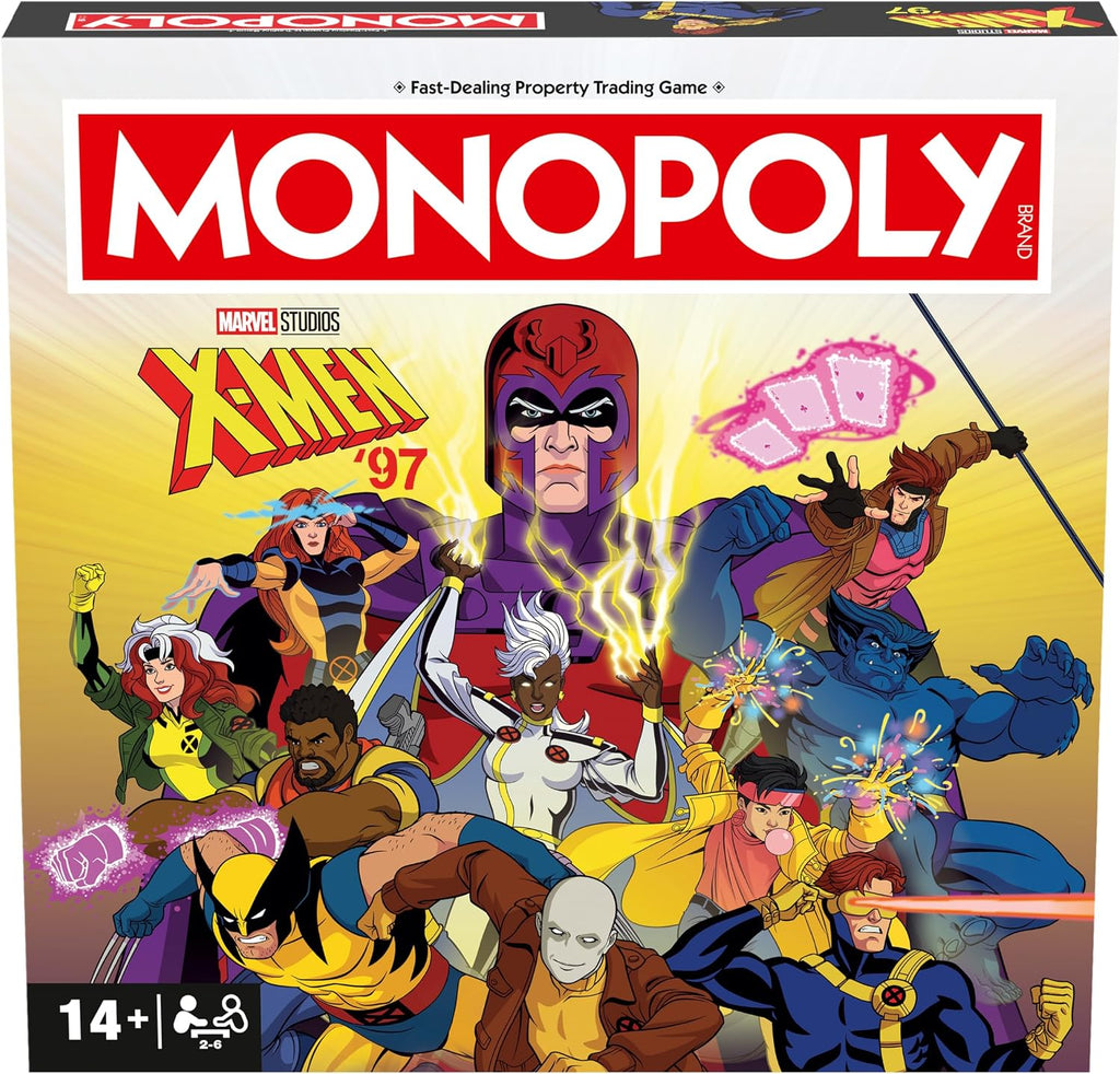 Winning Moves X-Men 97 Monopoly classic board game perfect for 2–6 players and makes a great gift for fans aged 14 and u