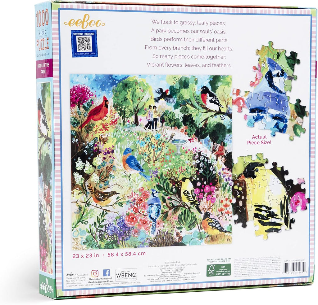 Puzzle 1000 pièces : Oiseaux dans le parc