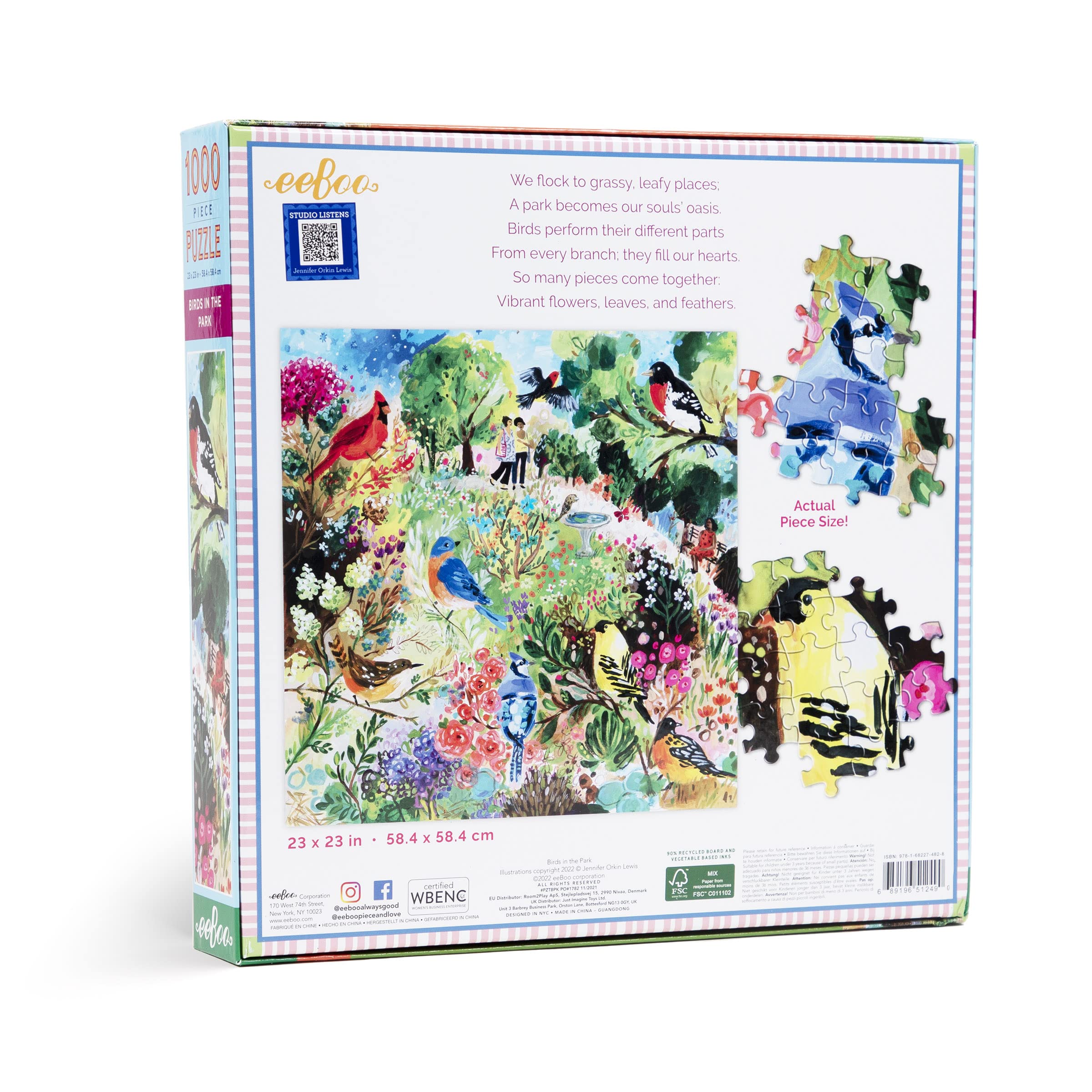 Puzzle 1000 pièces : Oiseaux dans le parc